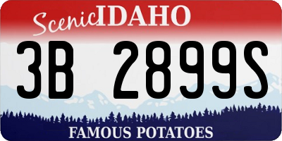 ID license plate 3B2899S