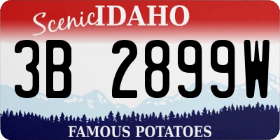 ID license plate 3B2899W