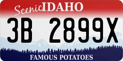 ID license plate 3B2899X