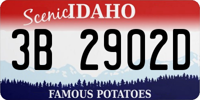 ID license plate 3B2902D