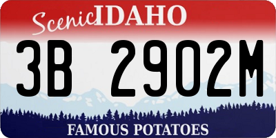 ID license plate 3B2902M