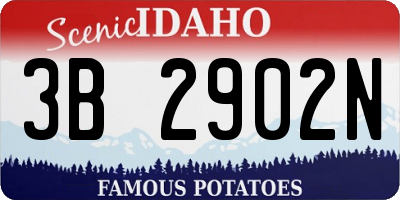 ID license plate 3B2902N