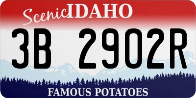 ID license plate 3B2902R