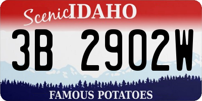 ID license plate 3B2902W