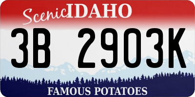 ID license plate 3B2903K