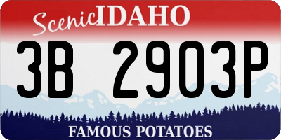 ID license plate 3B2903P