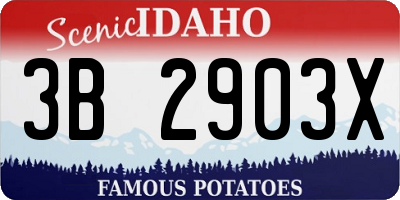 ID license plate 3B2903X