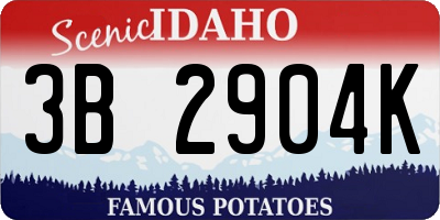 ID license plate 3B2904K