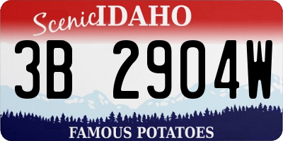 ID license plate 3B2904W