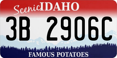 ID license plate 3B2906C