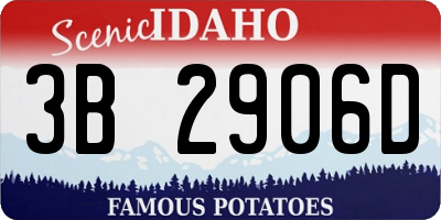 ID license plate 3B2906D