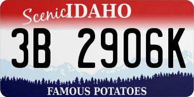 ID license plate 3B2906K
