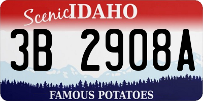 ID license plate 3B2908A