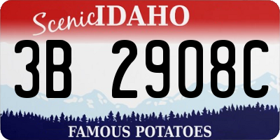 ID license plate 3B2908C