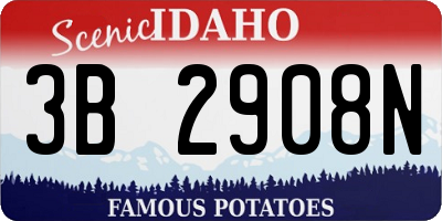ID license plate 3B2908N