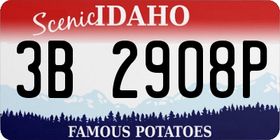 ID license plate 3B2908P