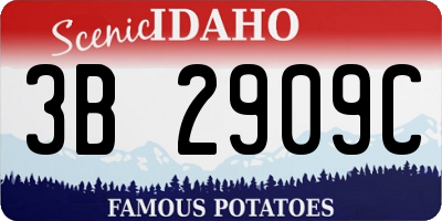 ID license plate 3B2909C
