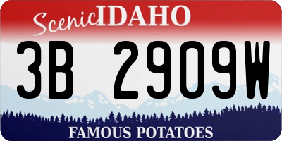 ID license plate 3B2909W