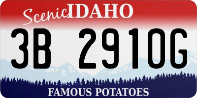 ID license plate 3B2910G
