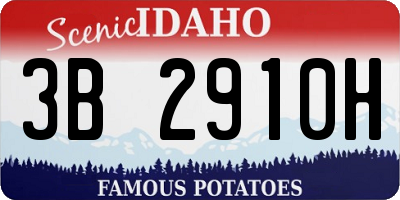 ID license plate 3B2910H