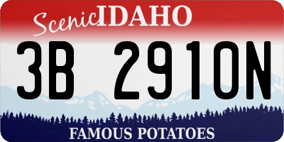 ID license plate 3B2910N