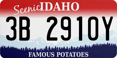 ID license plate 3B2910Y