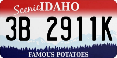 ID license plate 3B2911K