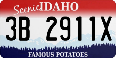 ID license plate 3B2911X