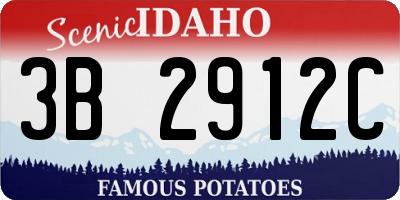 ID license plate 3B2912C