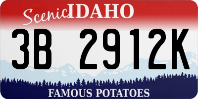 ID license plate 3B2912K