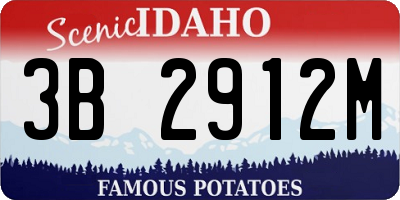 ID license plate 3B2912M
