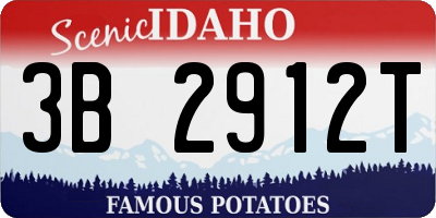 ID license plate 3B2912T
