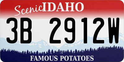 ID license plate 3B2912W