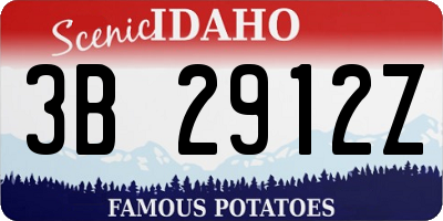 ID license plate 3B2912Z