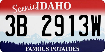 ID license plate 3B2913W
