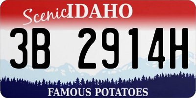 ID license plate 3B2914H