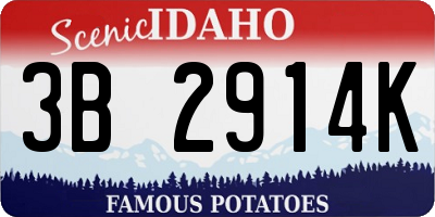ID license plate 3B2914K