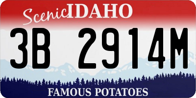 ID license plate 3B2914M
