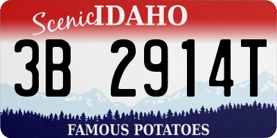 ID license plate 3B2914T