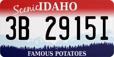 ID license plate 3B2915I