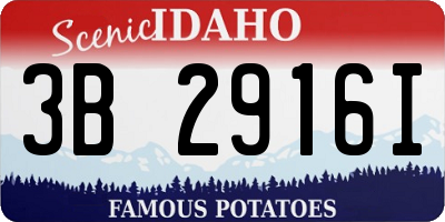 ID license plate 3B2916I