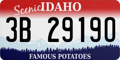 ID license plate 3B2919O