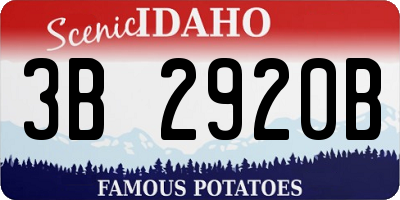 ID license plate 3B2920B