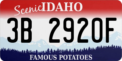 ID license plate 3B2920F