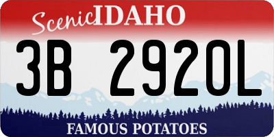 ID license plate 3B2920L