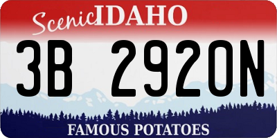 ID license plate 3B2920N