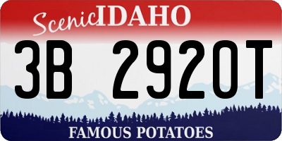 ID license plate 3B2920T