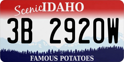 ID license plate 3B2920W