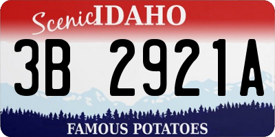 ID license plate 3B2921A