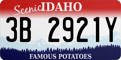 ID license plate 3B2921Y